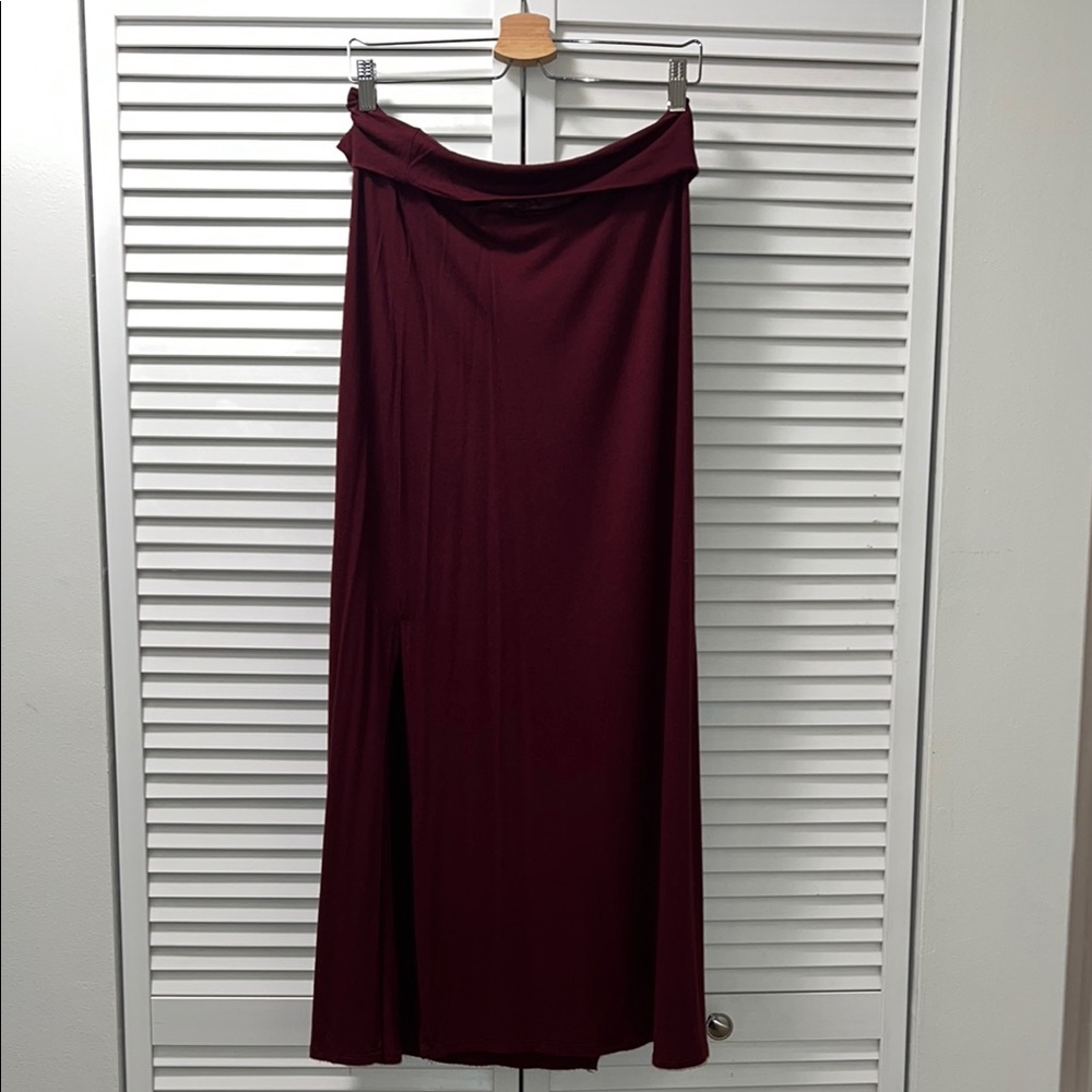 Rue21 Red Maxi A-Line Skirt with Slit